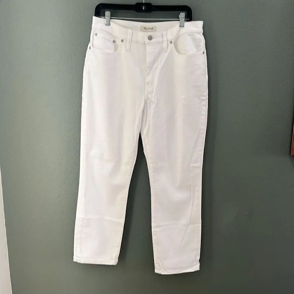 NWT MADEWELL Classic Straight Crop Jean IN TILE WHITE SIZE 31